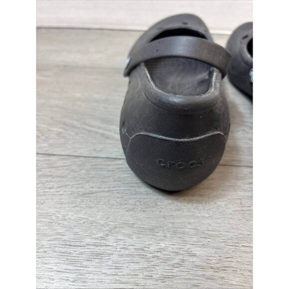 Crocs Mary Jane Flats Womens Size 5 Juniors 3 Slip Resistant Casual Black - Picture 6 of 10